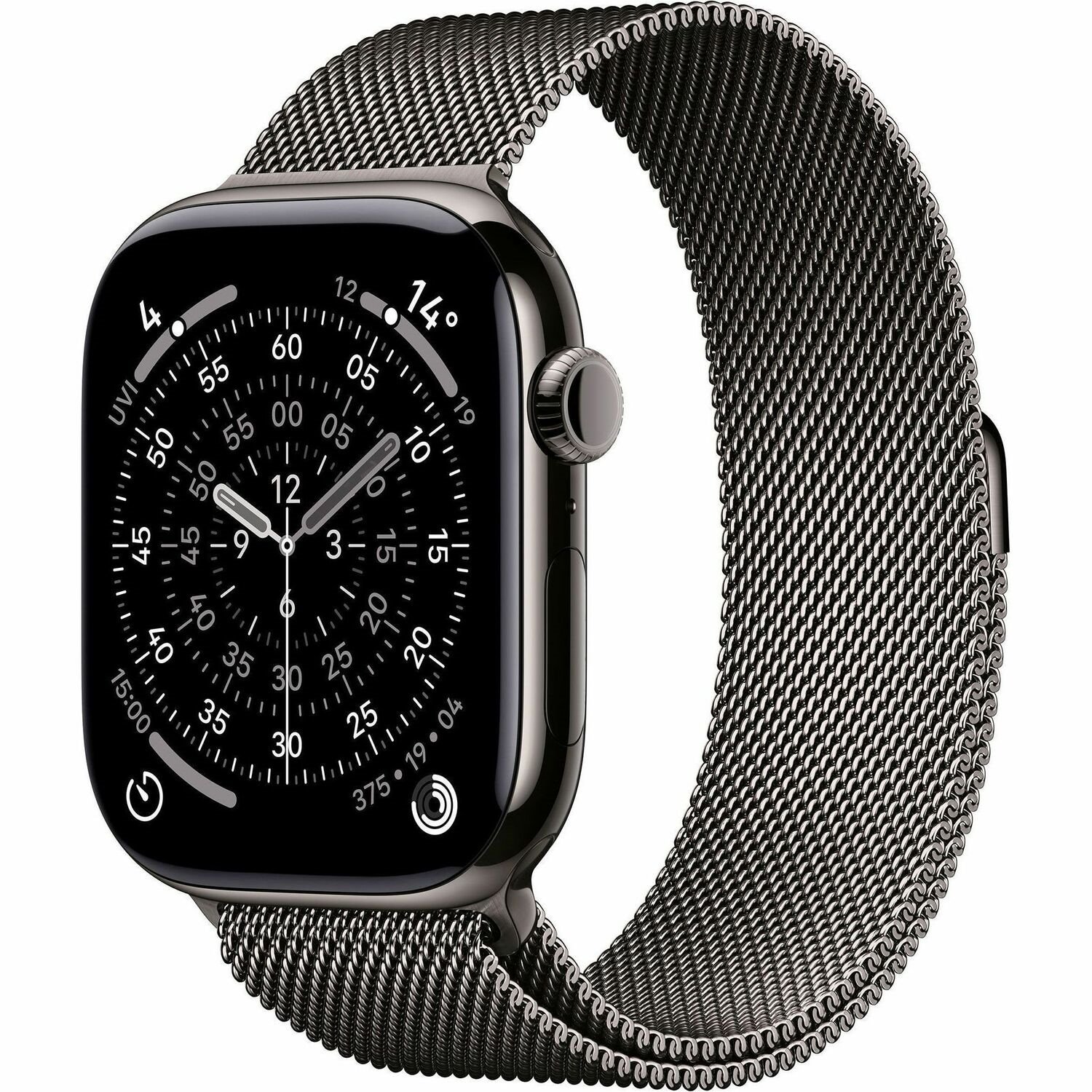 Apple Watch Series 11 (GPS + Cellular) - 46 MM - Slate Titanium - Smart Watch With Milanese Loop - Stainless Steel Mesh - Slate - Band Size: M/L - 64 GB - Lte, Wi-Fi 4, Uwb, Bluetooth - 5G - 43.1 G