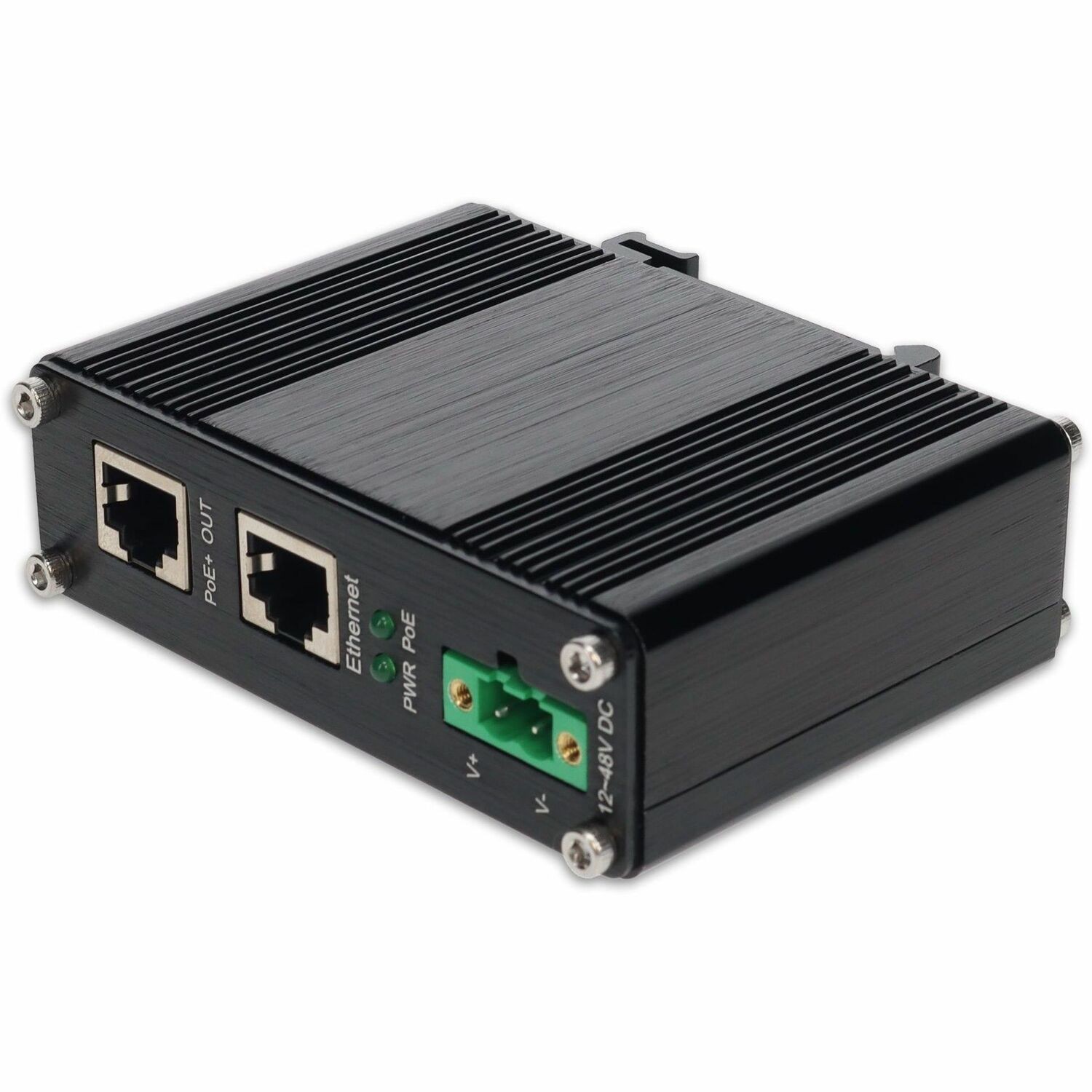 AddOn 30W 10/100/1000M POE Injector with plastic shell (10/100/1000Base-T, 30W,1/2(+),3/6(-)), Industrial Temp