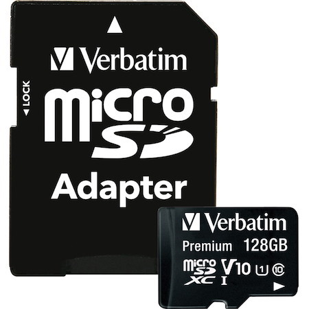 Verbatim Premium 128 GB Class 10/UHS-I microSDXC - 1 - TAA Compliant