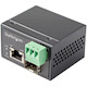 StarTech.com PoE+ Industrial Fiber to Ethernet Media Converter 30W - SFP to RJ45 - SM/MM Fiber to Gigabit Copper Mini Size IP-30