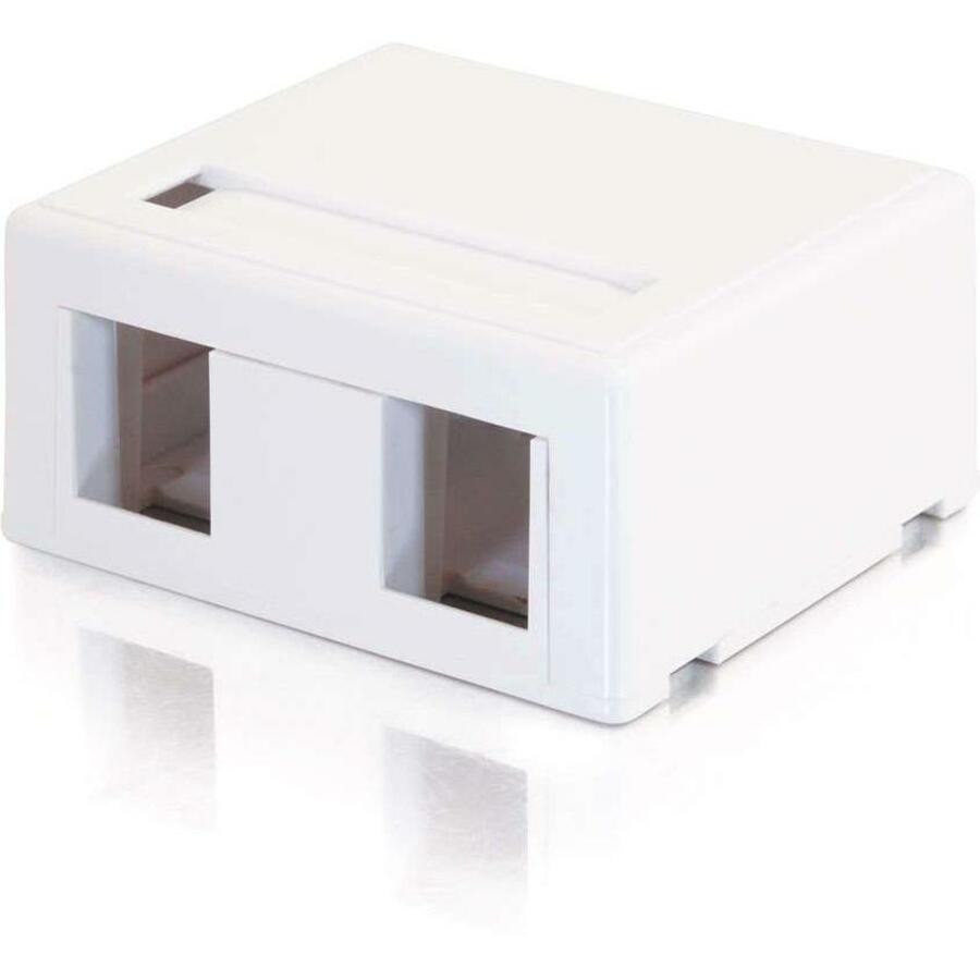 C2G 2-Port Keystone Jack Surface Mount Box - White