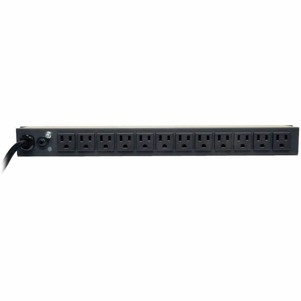 Eaton Tripp Lite Series 1.5kW Single-Phase Local Metered PDU, 100-127V Outlets (13 5-15R), 5-15P, 100-127V Input, 15 ft. (4.57 m) Cord, 1U Rack-Mount