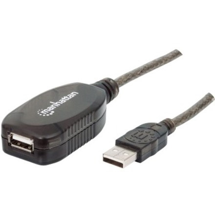 Manhattan Hi-Speed USB 2.0 A Male/A Female USB Active Extension Cable, 33'