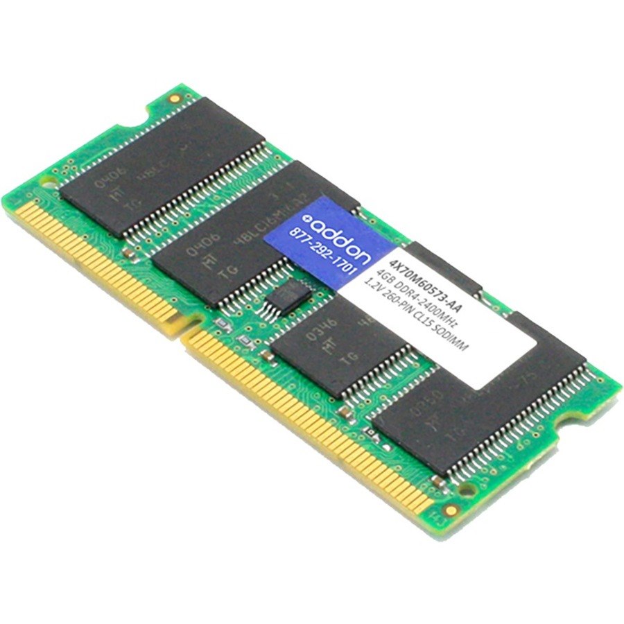 AddOn Lenovo&reg; 4X70M60573 Compatible Factory Original 4GB DDR4-2400MHz Unbuffered Single Rank x8 1.2V 260-pin CL15 SODIMM