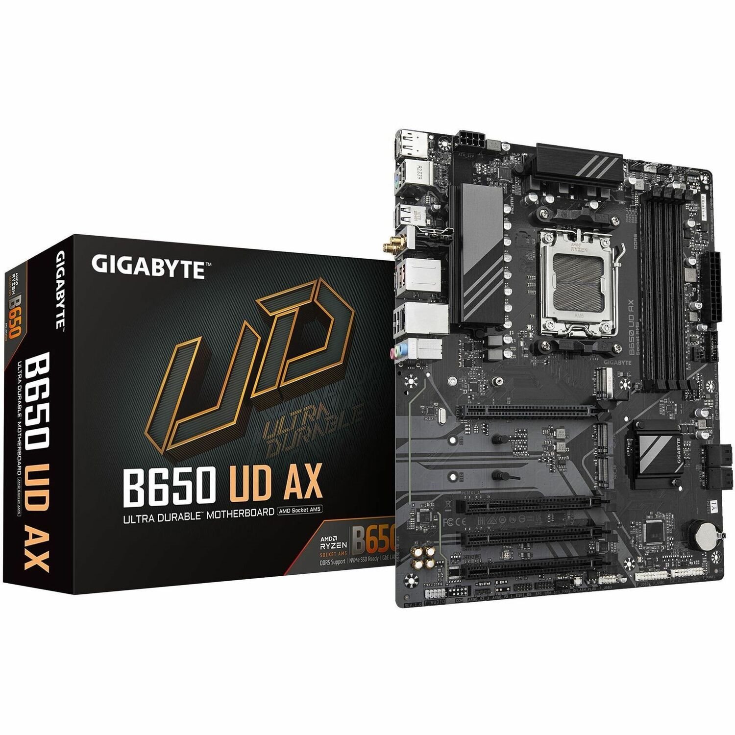 GIGABYTE Ultra Durable B650 UD AX Gaming Desktop Motherboard - AMD B650 Chipset - Socket AM5 - ATX
