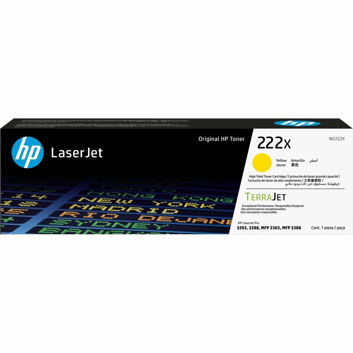 HP 222X Original Laser Toner Cartridge - Yellow Pack