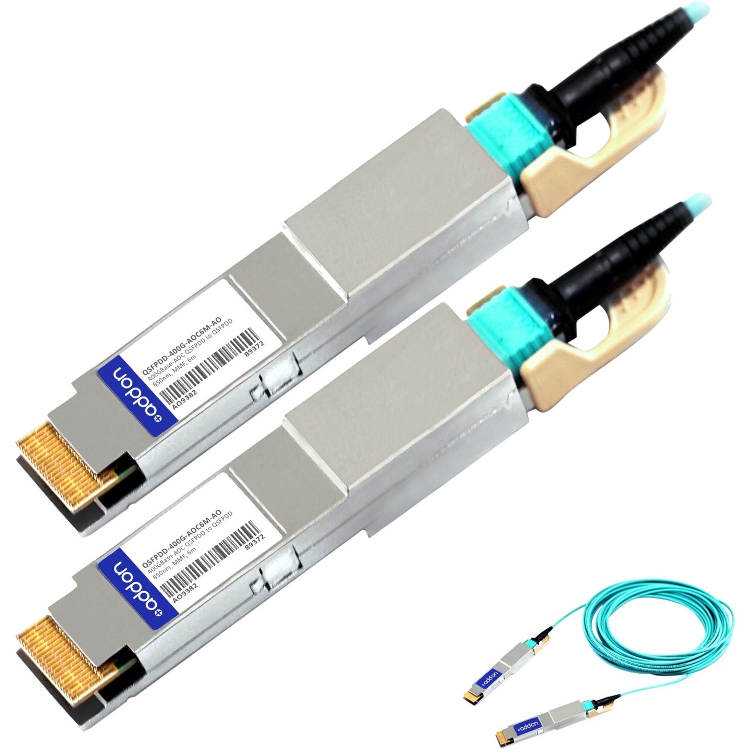 AddOn MSA and TAA Compliant 400GBase-AOC QSFP-DD to QSFP-DD Active Optical Cable (850nm, MMF, 6m)
