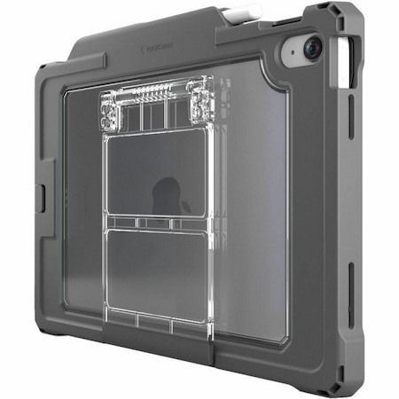 MAXCases Shield Extreme-X2 for iPad 10 10.9" w/3.5 mm Adapter and Tamper-Resistant Design (2022) (Black Bezel-Gray Case)