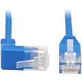 Eaton Tripp Lite Series Up-Angle Cat6 Gigabit Molded Slim UTP Ethernet Cable (RJ45 Right-Angle Up M to RJ45 M), Blue, 5 ft. (1.52 m)