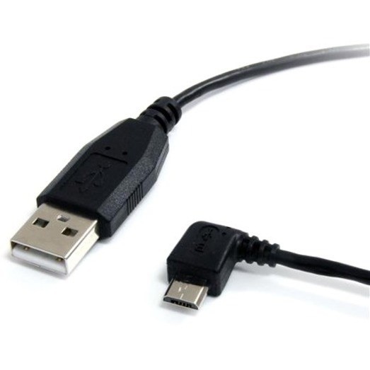 StarTech.com 3 ft Micro USB Cable - A to Left Angle Micro B