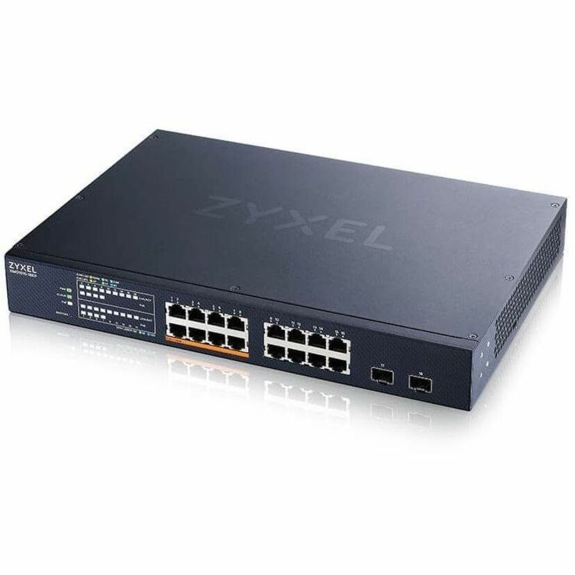 ZYXEL XMG1915-18EP 16-Port 2.5G Multi-Gigabit Smart Nebula Cloud Managed PoE Switch with 2 10G SFP+ Uplinks | 8 PoE+ / PoE++ Ports at 180W | Fanless
