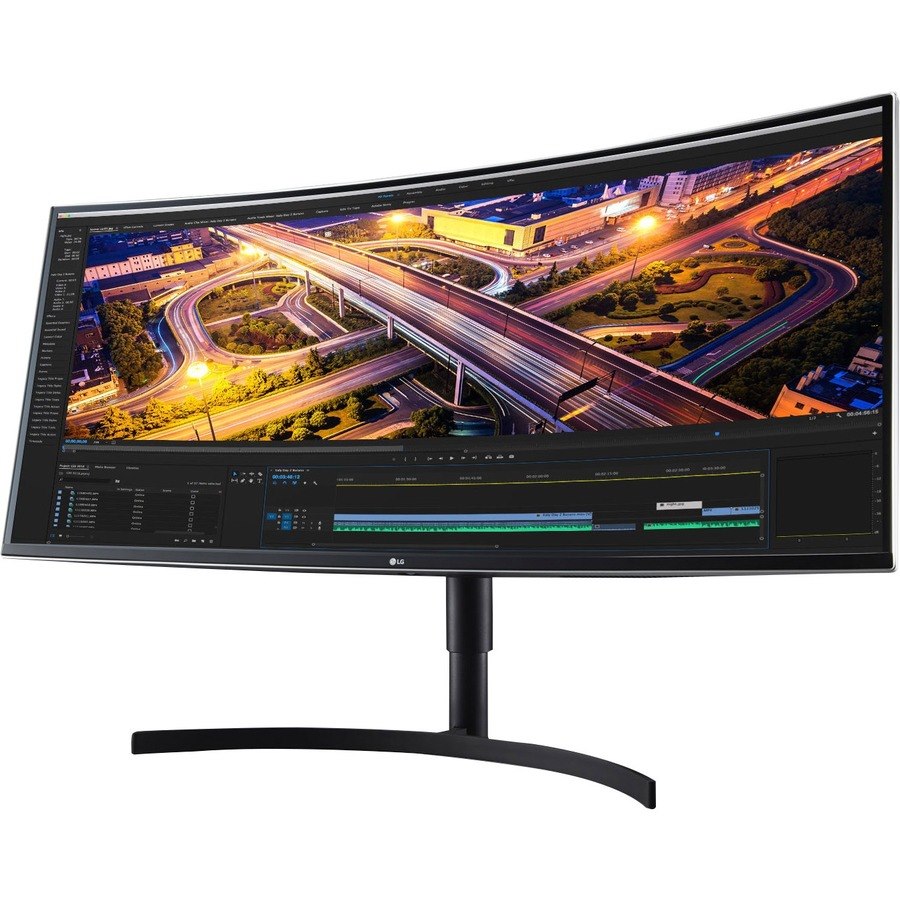 LG Ultrawide 38BN75C-B 38" Class UW-QHD+ Curved Screen LCD Monitor - 21:9 - High Glossy Black, Silver Spray