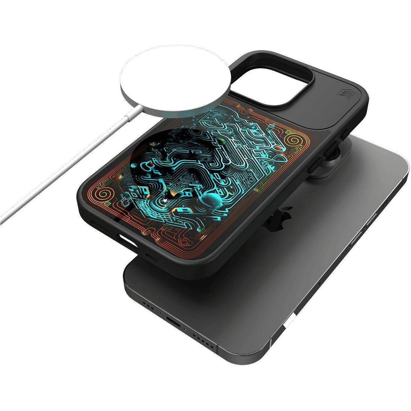 STM Goods Reveal Case for Apple iPhone 15 Smartphone - heat sensitive pattern - Black Realm