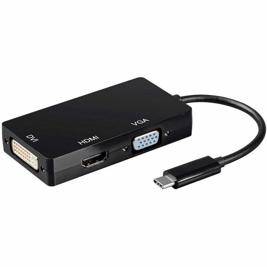 Monoprice Usb Type-C To 4K Hdmi_ Single Link Dvi_ And Vga Passive Adapter_ Black