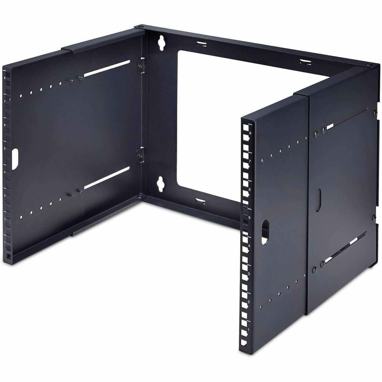 StarTech.com 2-Post 8U Wall Mounted Rack, Adjustable Depth up to 16in, Bracket for 19-inch Server/Data/Networking Equipment, Max 88lb