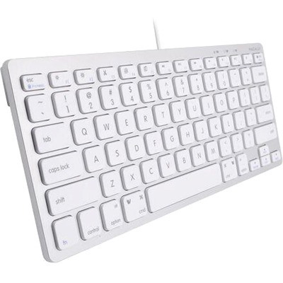 Macally Compact Aluminum USB Wired Keyboard For Mac and PC