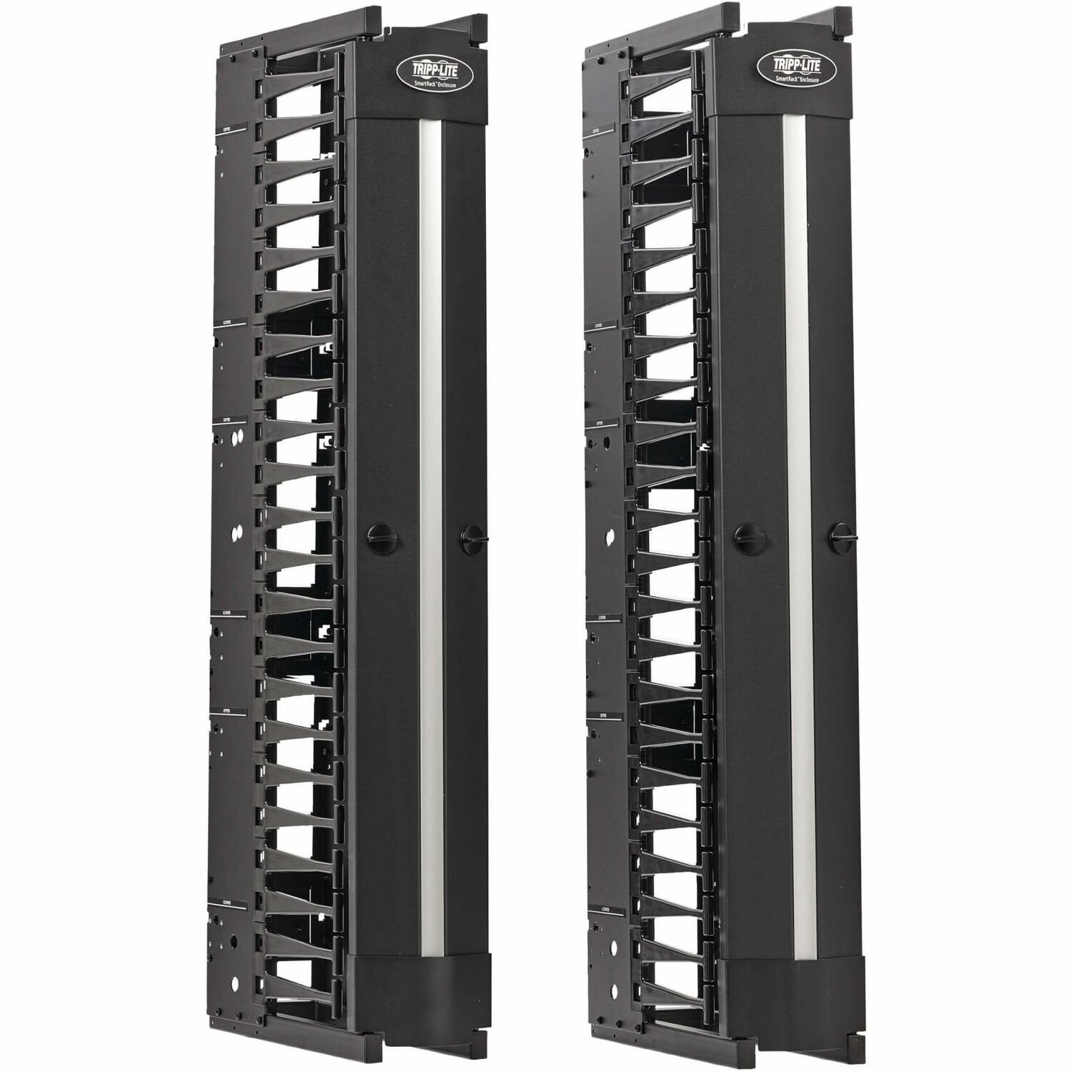 Eaton Tripp Lite Series High-Capacity Vertical Cable Manager - Deep Double Finger Duct with Cover, Single Sided, 6 in. Wide, Black, 7 ft. (2.2 m)