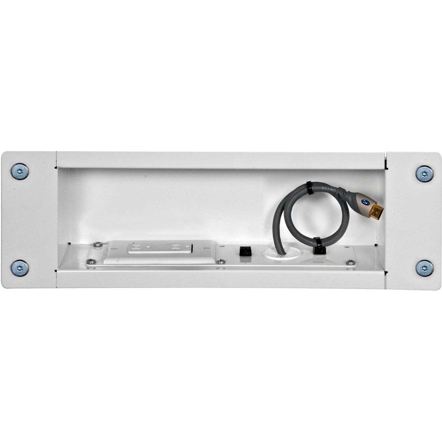 Peerless-AV&reg; Recessed Cable Managementand Power Storage Accessory Box With Surge Protected Duplex Receptacle