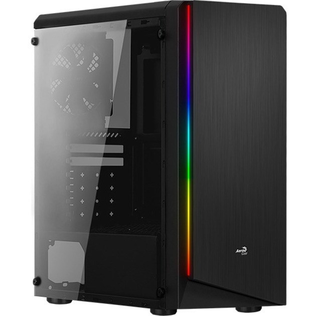 AeroCool Rift Computer Case - ATX Motherboard Supported - Mid-tower - SPCC, Acrylonitrile Butadiene Styrene (ABS), Tempered Glass - Black