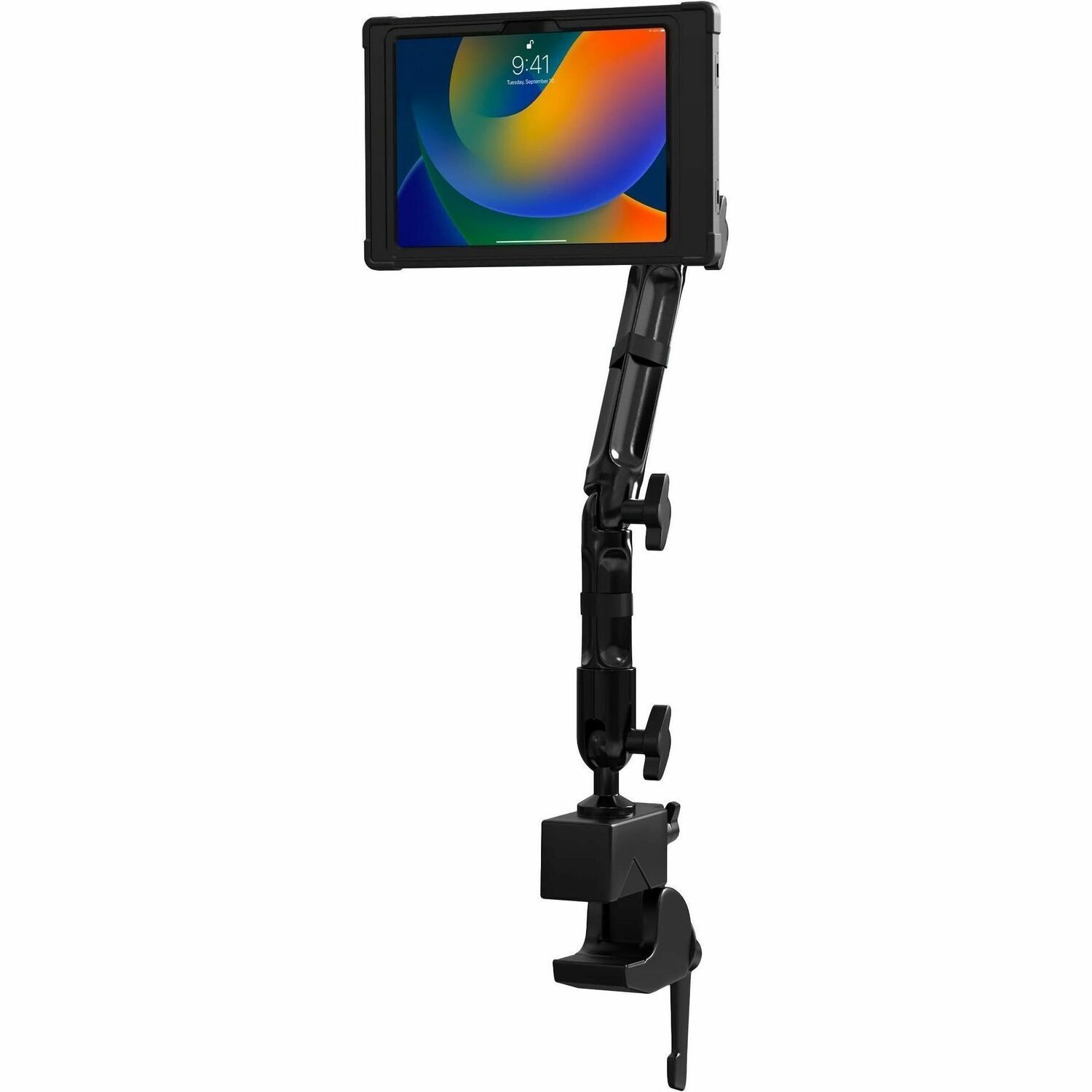 CTA Digital Custom Flex Clamp Mount for Tablet Case, iPad (10th Generation) - Black - Landscape/Portrait