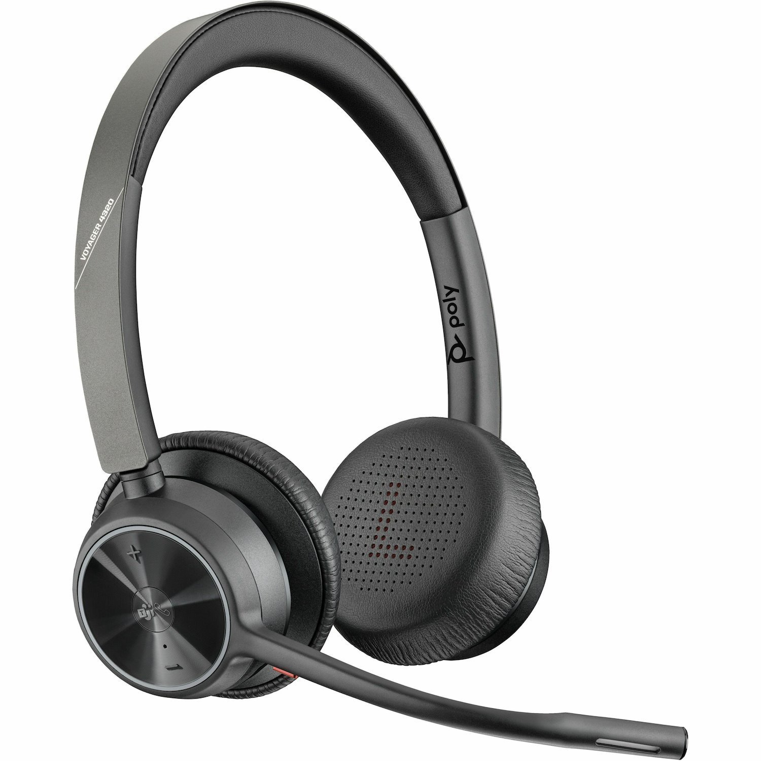 Poly Voyager 4300 UC 4320 Bedraad/draadloos Op het oor, Over het hoofd Stereo Headset - Zwart