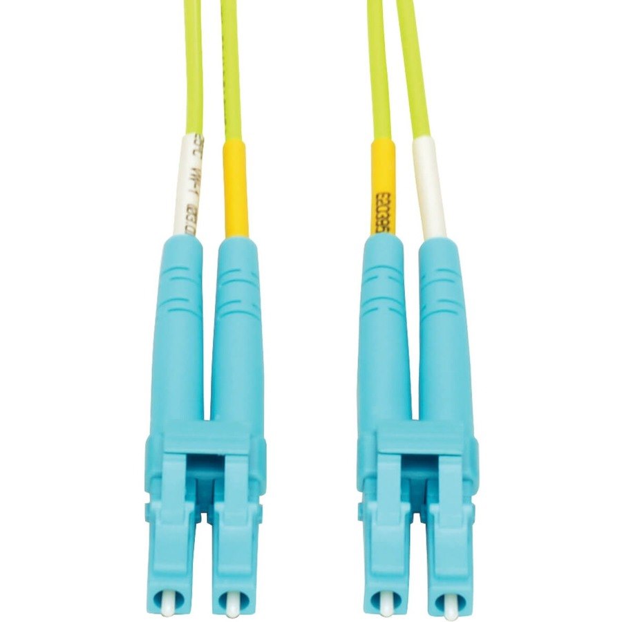 Eaton Tripp Lite Series 100G Duplex Multimode 50/125 OM5 LSZH Fiber Optic Cable (LC/LC), Lime Green, 15 m