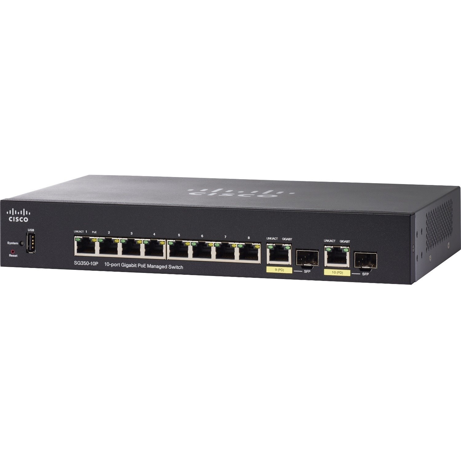 Cisco SG350-10P 10-port Gigabit POE Managed Switch