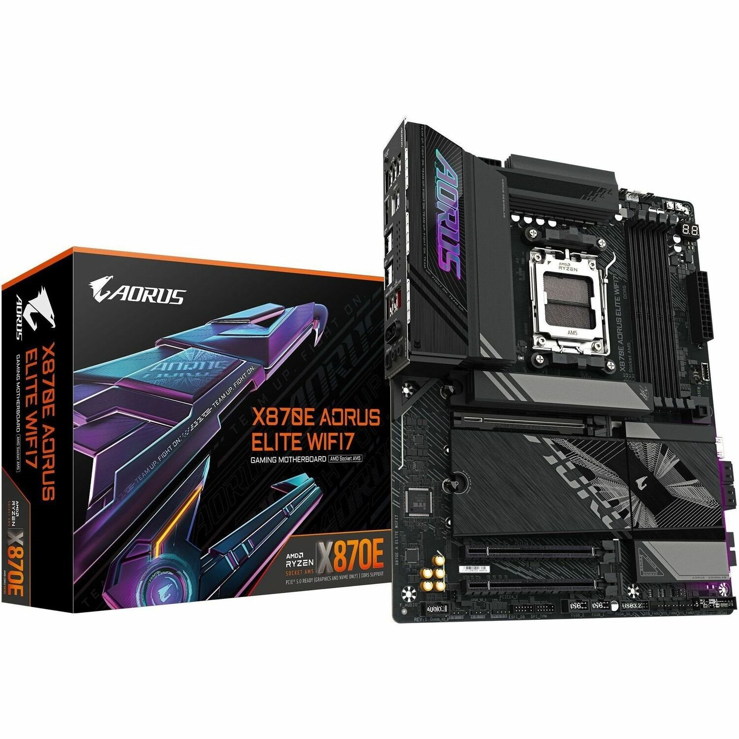 Aorus Ultra Durable X870E AORUS ELITE WIFI7 Gaming Desktop Motherboard - AMD X870E Chipset - Socket AM5 - ATX