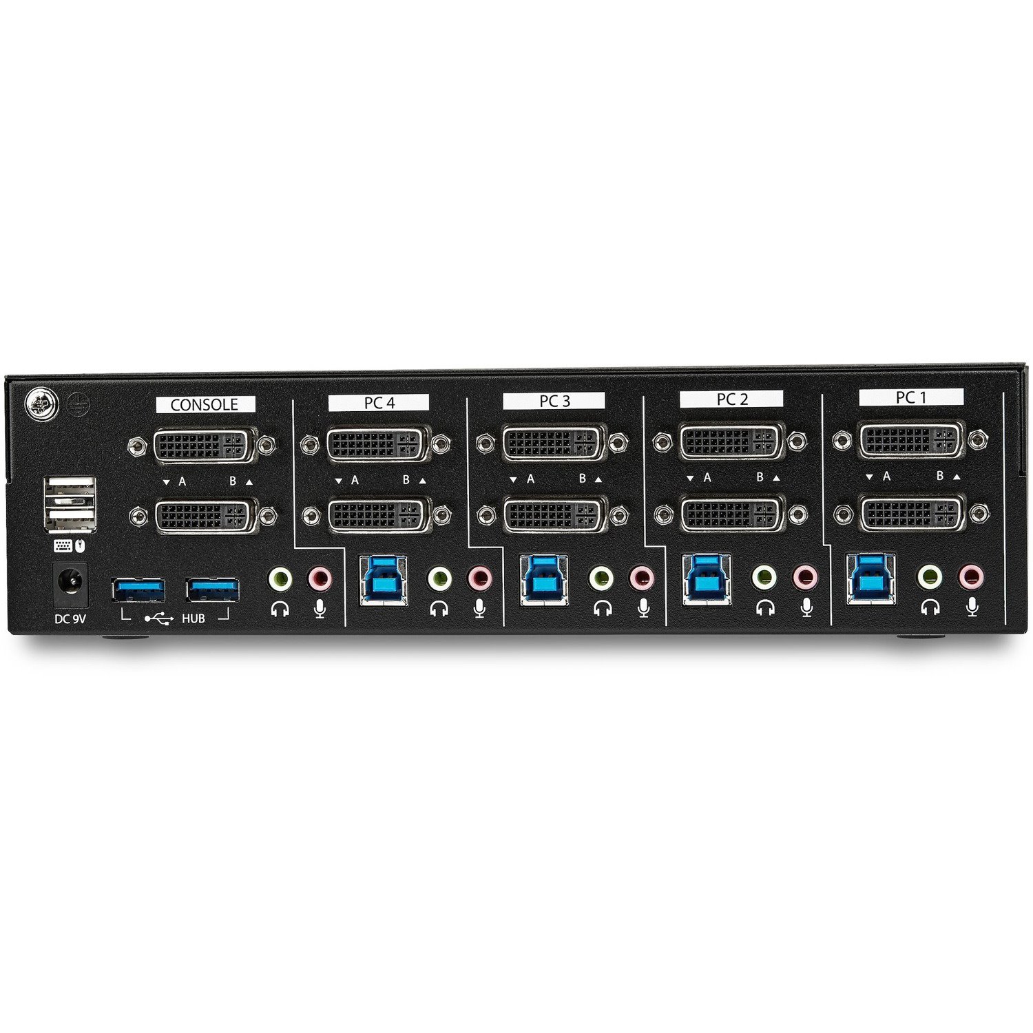 StarTech.com 4-Port Dual-Monitor Dual-Link DVI KVM Switch with USB 3.0 Hub