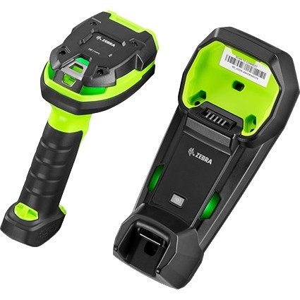 Zebra DS3678-SR Rugged Industrial, Warehouse Handheld Barcode Scanner Kit - Wireless Connectivity - Industrial Green - USB Cable Included