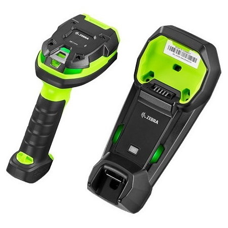 Zebra DS3678-SR Rugged Industrial, Warehouse Handheld Barcode Scanner Kit - Wireless Connectivity - Industrial Green - USB Cable Included