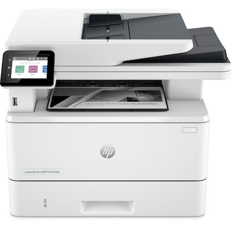HP LaserJet Pro 4101fdn Laser Multifunction Printer - Monochrome - White