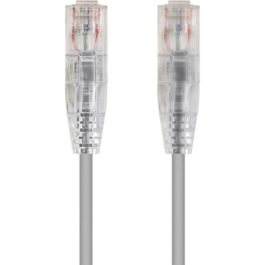 Monoprice SlimRun Cat6 28AWG UTP Ethernet Network Cable, 1ft Gray