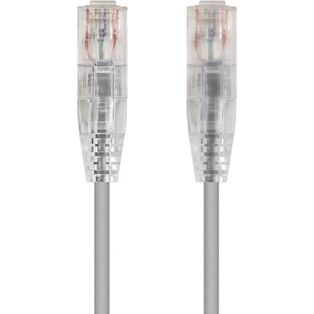 Monoprice SlimRun Cat6 28AWG UTP Ethernet Network Cable, 1ft Gray