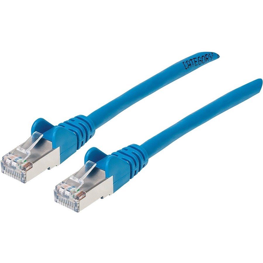 Intellinet Augmented Category 6, Cat6a S/FTP Patch Cable, 7 FT, Blue Copper, 26 Awg, Snag-F