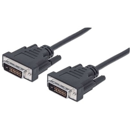 Manhattan Dvi-D Cable 3M Dual Link- Male/Male Black Polybag