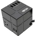 Eaton Tripp Lite Series Safe-IT 3-Outlet Cube Surge Protector, 5-15R Outlets, 6 USB Charging Ports, 8 ft. (2.4 m) Cord, Antimicrobial Protection