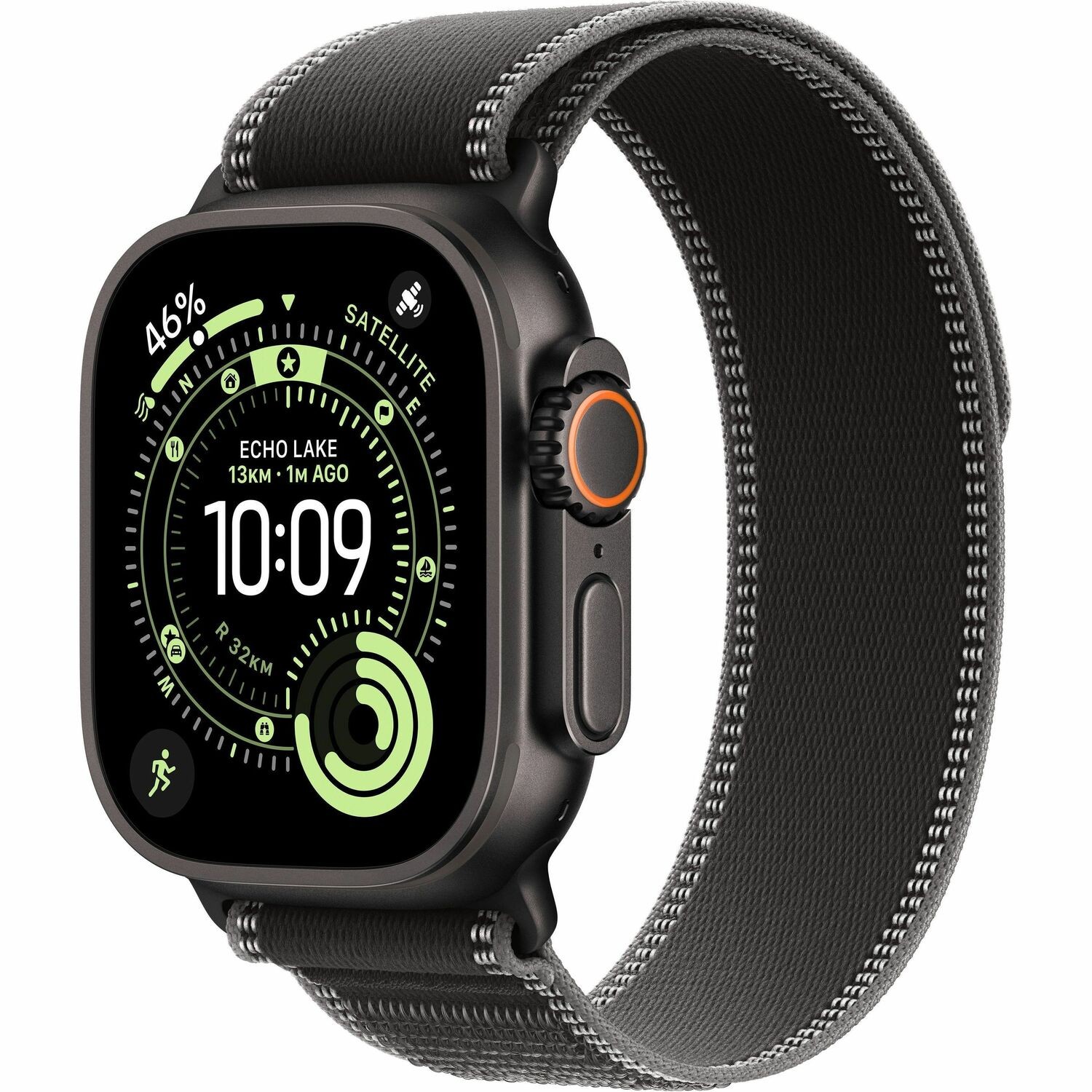 Apple Watch Ultra 3 Smartwatch - 49 mm Case Height - 44 mm Case Width - Schwarz Tasche, Farbe - Schwarz, Dunkelgrau Band Color - Titan Geh�usematerial - Wireless LAN - 4G - LTE