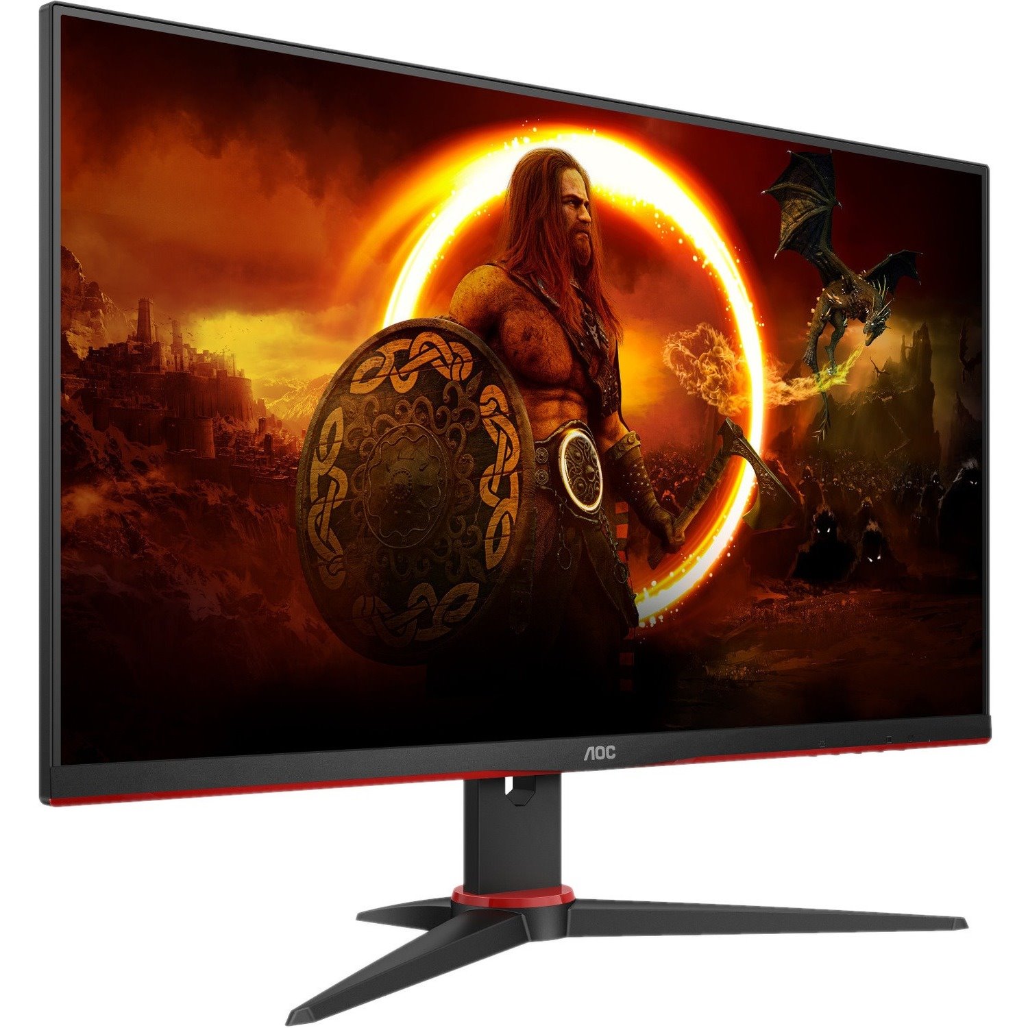 AOC AGON 24G2SPAE/BK 24" Class Full HD Gaming LCD Monitor - 16:9 - Black, Red