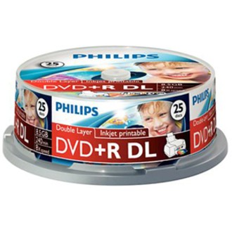 Philips 25 X DVD+R DL, 8.5GB/240min 8X