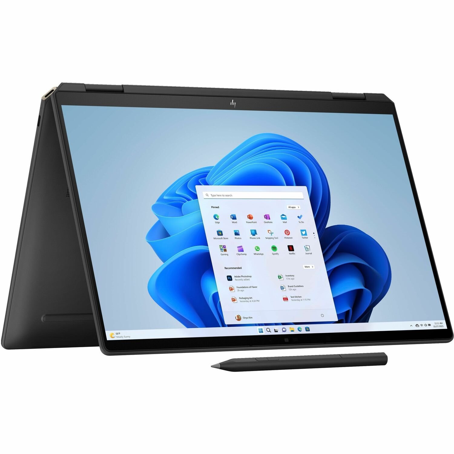 HP Spectre x360 14-eu0000 14-eu0010ca 14" Touchscreen Convertible 2 in 1 Notebook - 2.8K - 120 Hz - Intel Core Ultra 7 155H - Intel Evo Platform - 32 GB - 2 TB SSD - Nightfall Black Aluminum