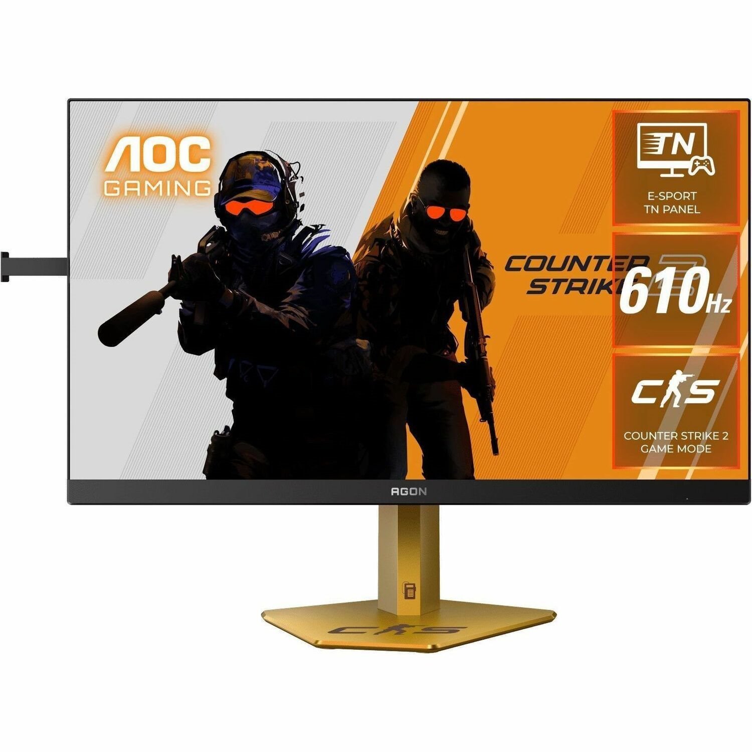 AOC AGON CS24A/P 24" Class Full HD Gaming LCD Monitor - 16:9 - Black, Gold
