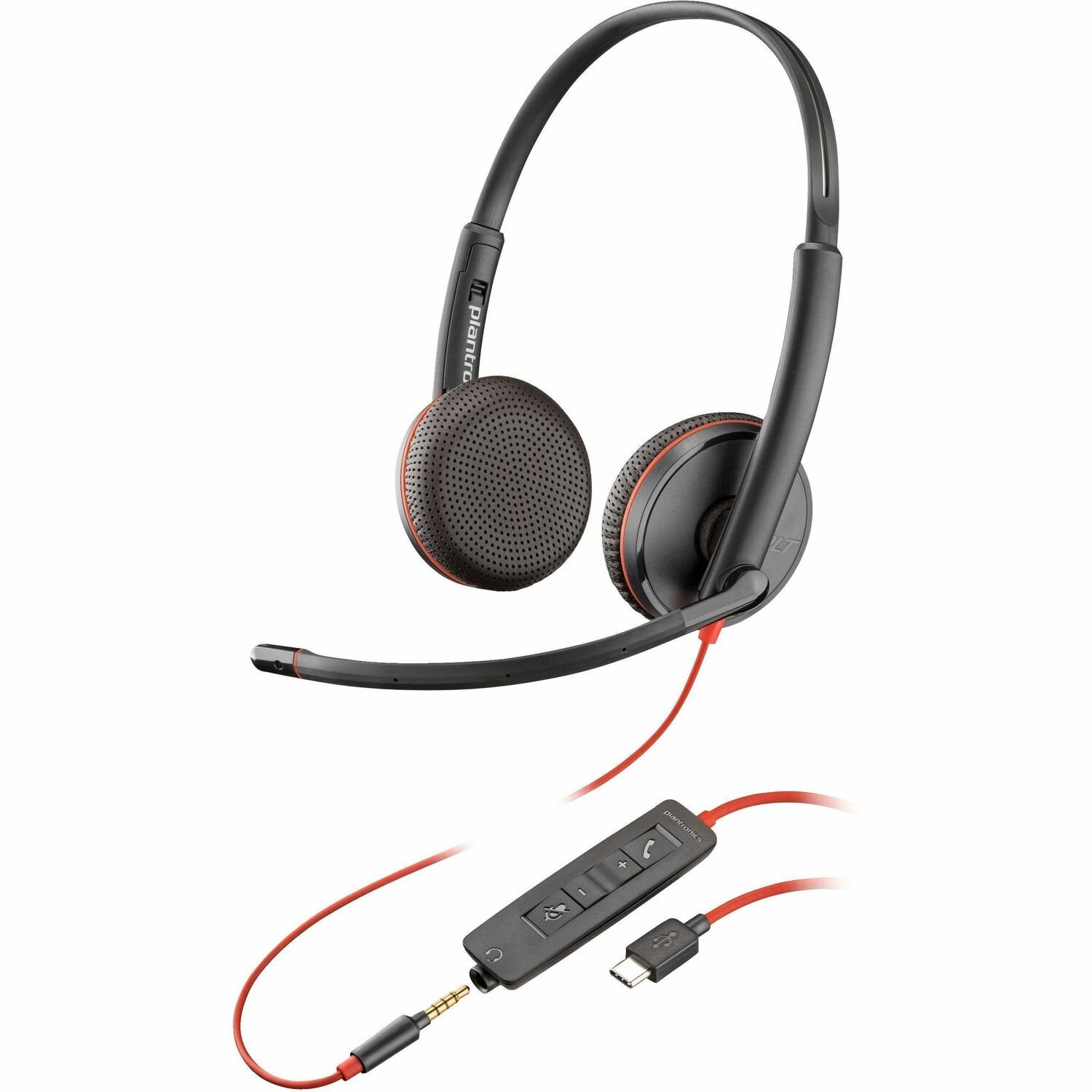 Poly Blackwire 3225 Stereo Headset +USB-C/A Adapter TAA