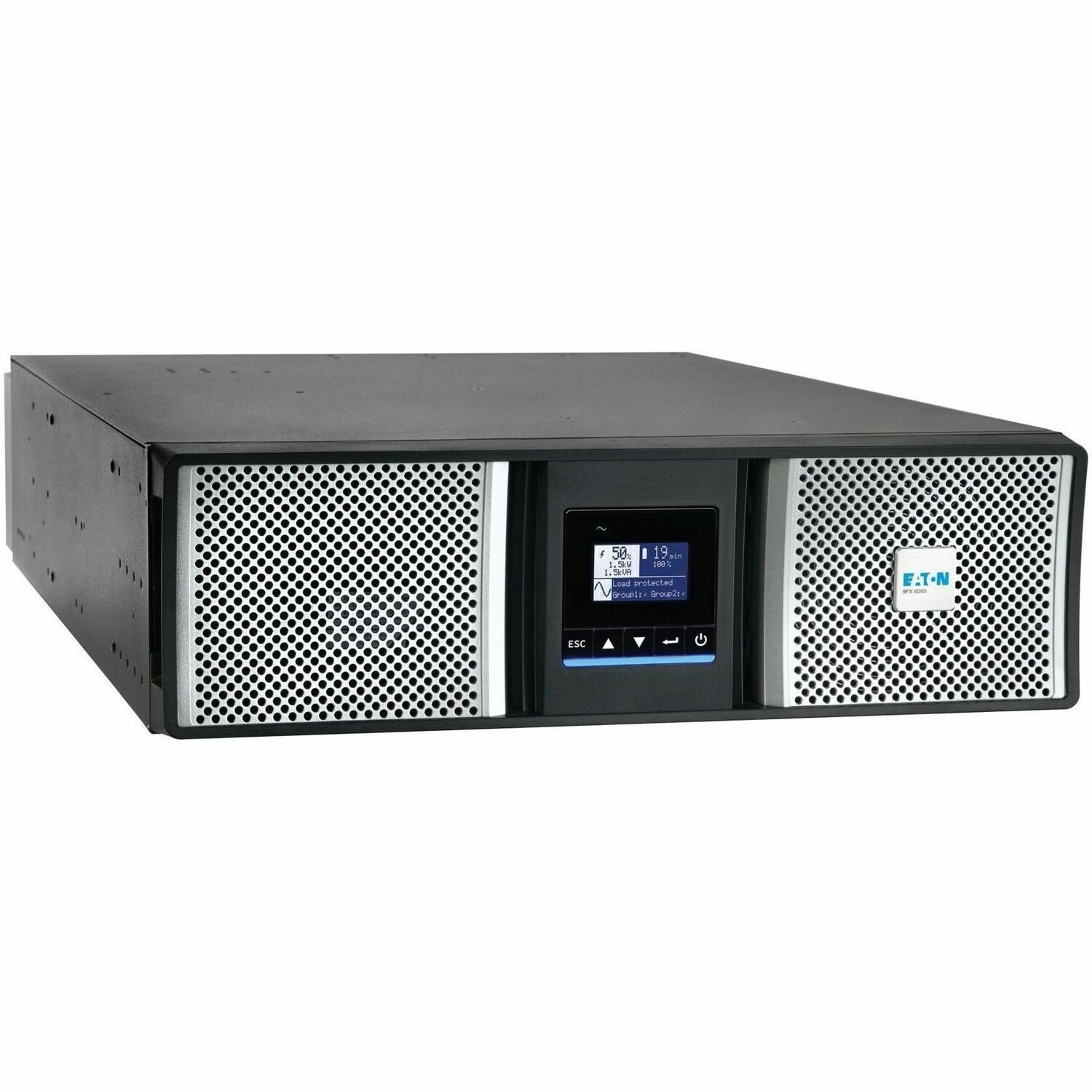 Eaton 9PX G2 3000VA 3000W 208V Online Double-Conversion UPS - L6-30P or Hardwired Input, 2 L6-20R, 2 L6-30R, Hardwired Output, Cybersecure Network Card, Extended Run, 3U Rack/Tower