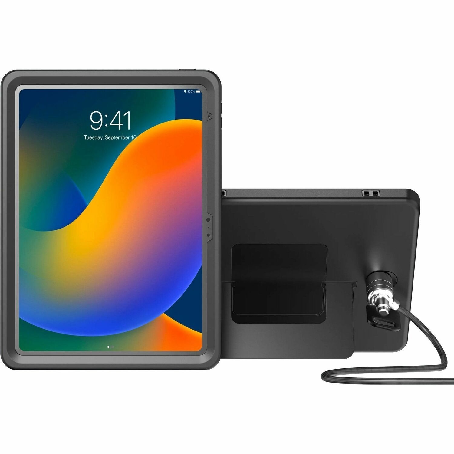 CTA Digital Security Case with Kickstand and Anti-Theft Cable for iPad 10th Gen 10.9"
