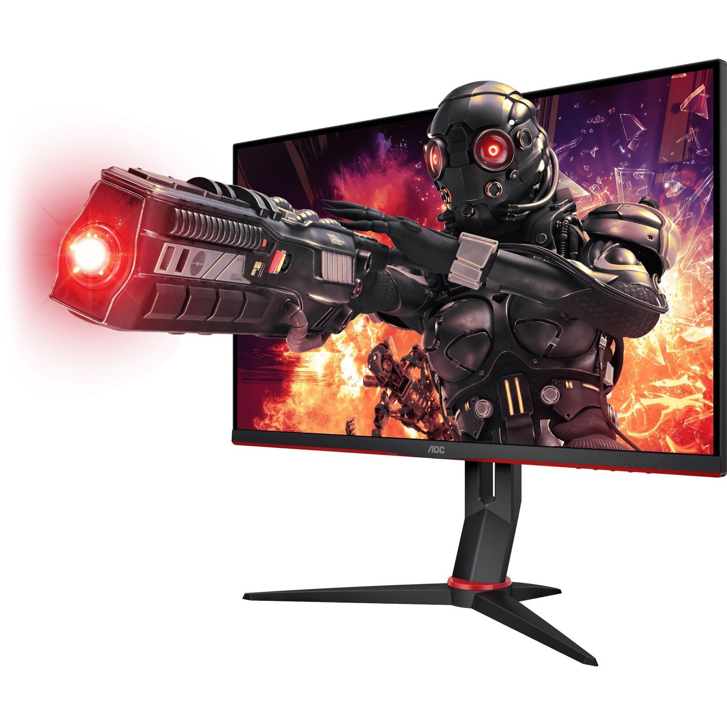 AOC 24G2ZU 24" Class Full HD Gaming LCD Monitor - 16:9 - Black Red