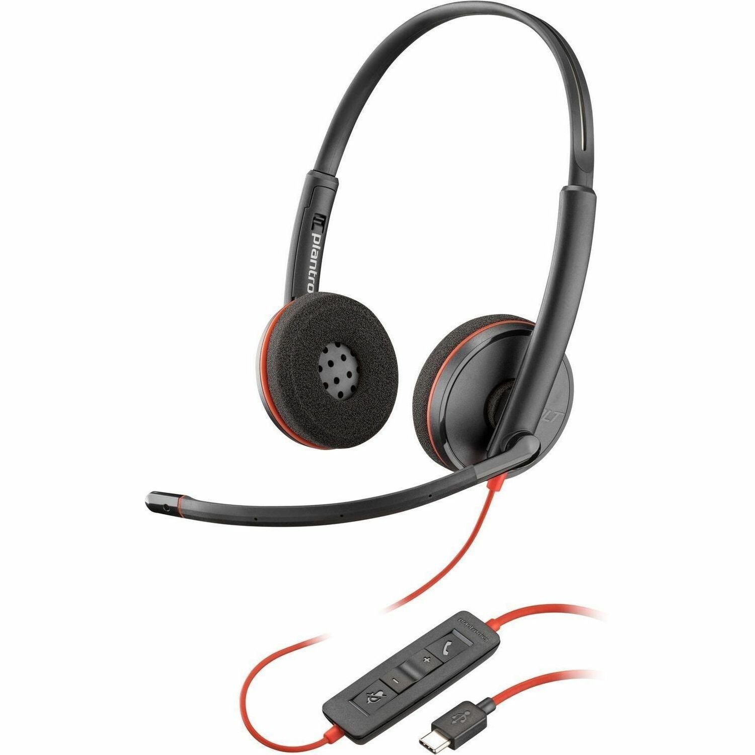 Poly Blackwire C3220 Stereo USB-C Black Headset (Bulk)