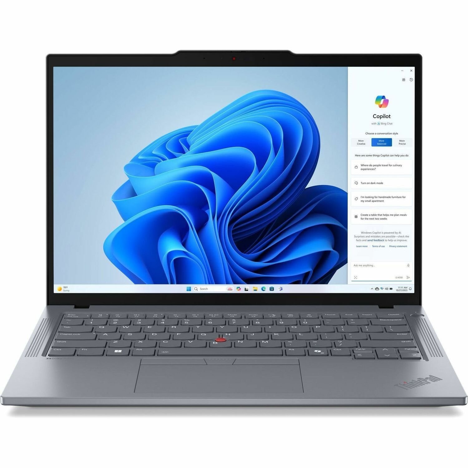 Lenovo ThinkPad T14 Gen 5 21MC000NCA 14" Notebook - WUXGA - AMD Ryzen 5 PRO 8540U - 16 GB - 256 GB SSD - French Keyboard - Gray