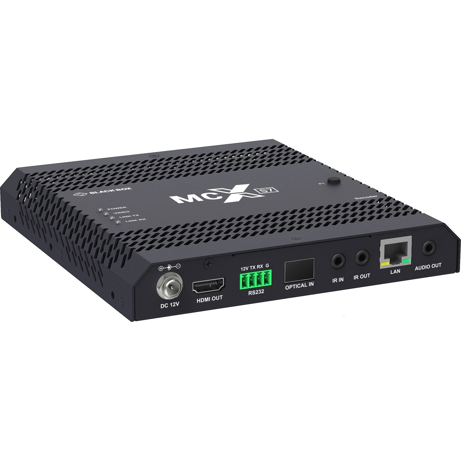 Black Box MCX S7 4K60 Network AV Decoder - HDCP 2.2, HDMI 2.0, 10-GbE Fiber