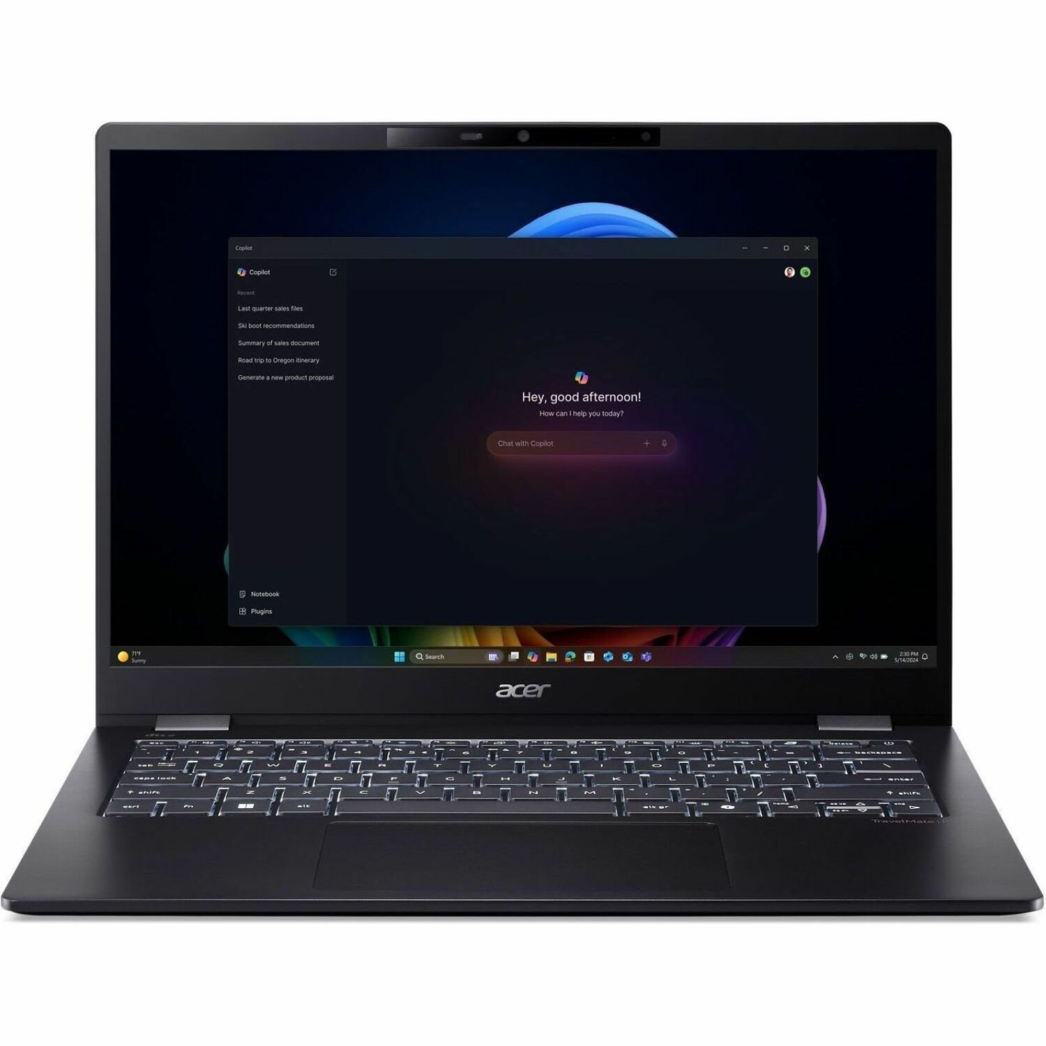 Acer TravelMate P6 14 AI P614-54 TMP614-54-783H 14" Notebook - WQXGA+ - Intel Core Ultra 7 256V - 16 GB - 1 TB SSD - English Keyboard - Black